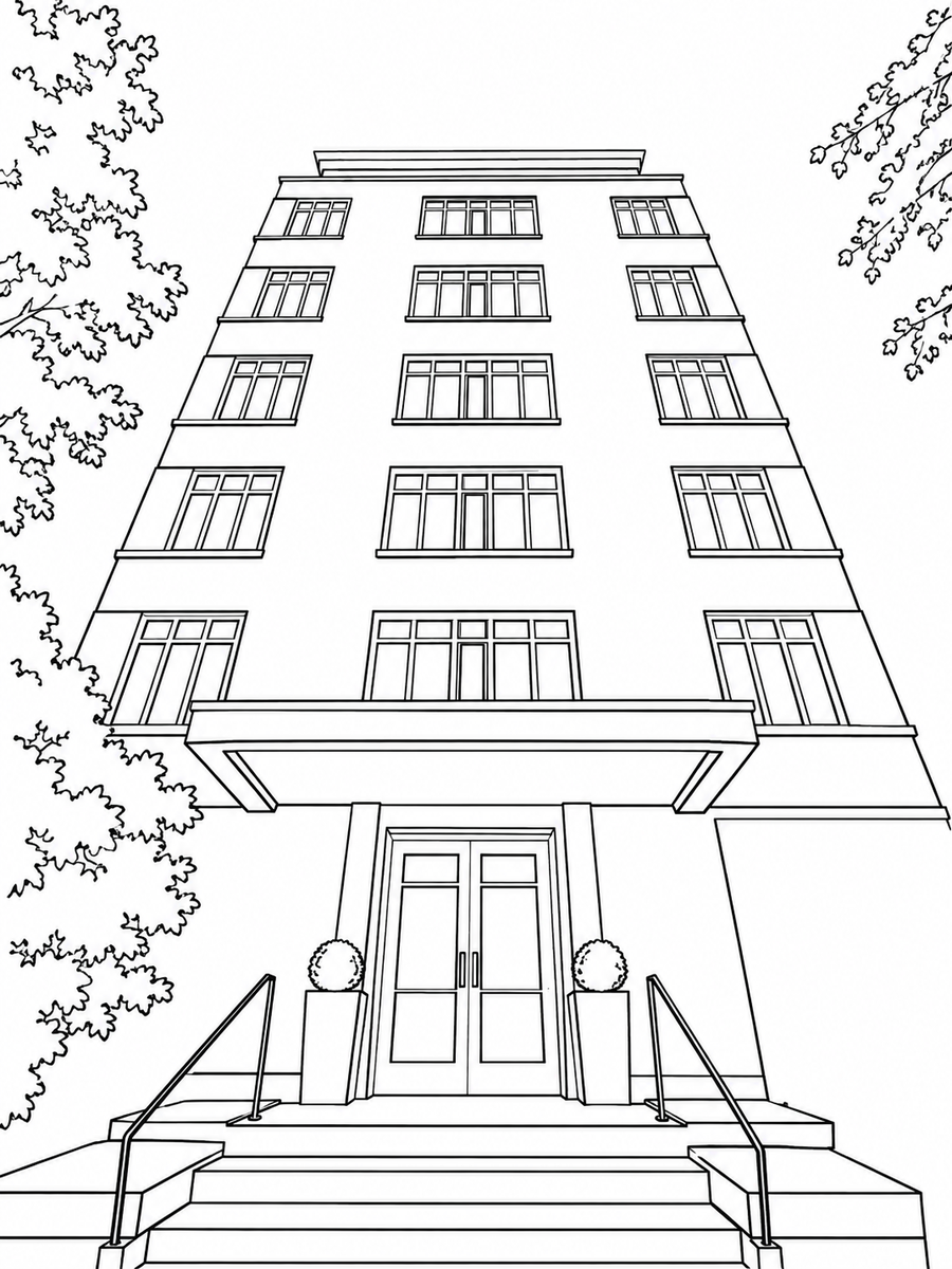 Line illustration of the higher risk residential building at the centre of the safety case